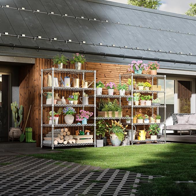 IZEUK 5-Tier Heavy Duty Metal Storage Shelving Unit, Adjustable Steel Wire Rack - Image 2