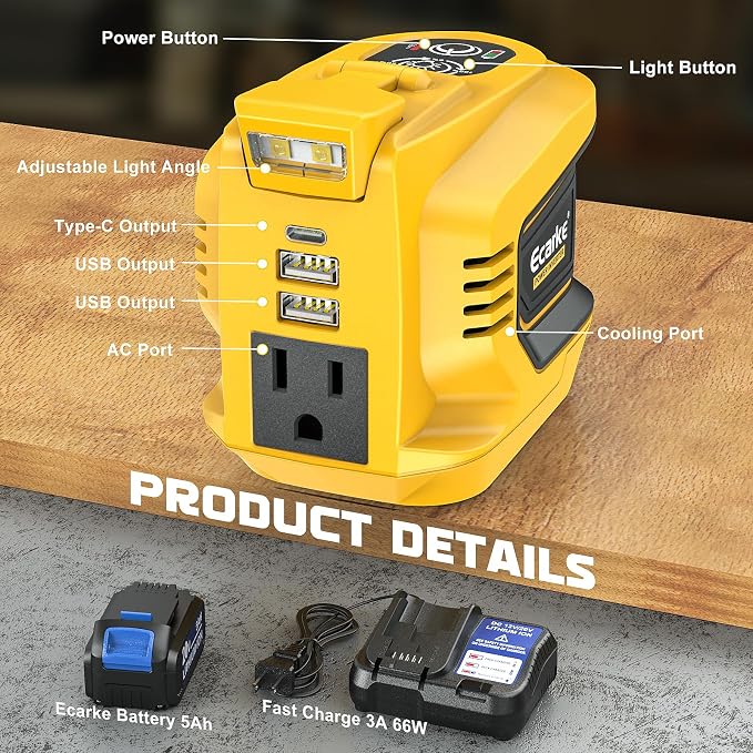 Power Inverter 200W Portable Power Station Generator Compatible - Image 2
