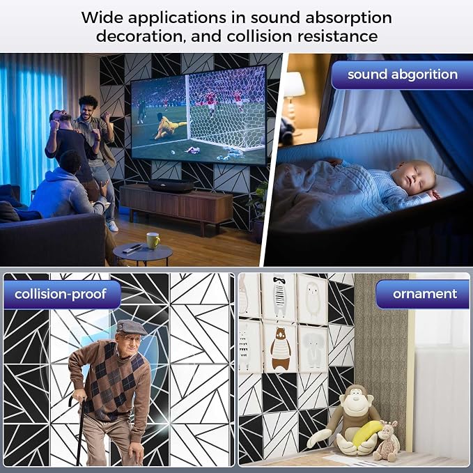 8 Pack 2-Layer Large Soundproof Wall Panels, 15.7 x 15.7 x 0.43 in Sound Proof - Image 6