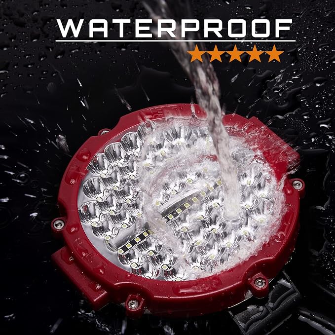 Round LED Light Pods, 7 Inch 120W 10000lm LED Off Road Driving Auxiliary Fog - Image 4