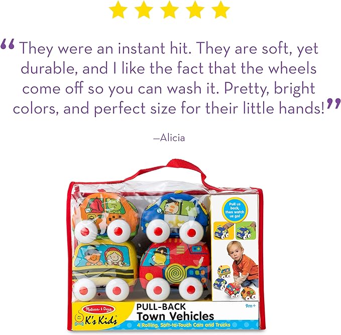 Melissa & Doug K's Kids Pull-Back Vehicle Set - Image 5