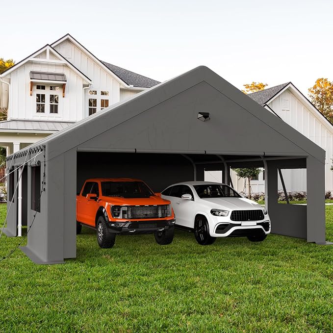 20x20 Carport, Heavy Duty Carport Canopy Garage by BENASS