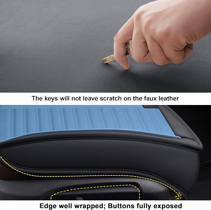 LINGVIDO Car Seat Covers, Breathable and Waterproof Faux Leather Automotive - Image 5