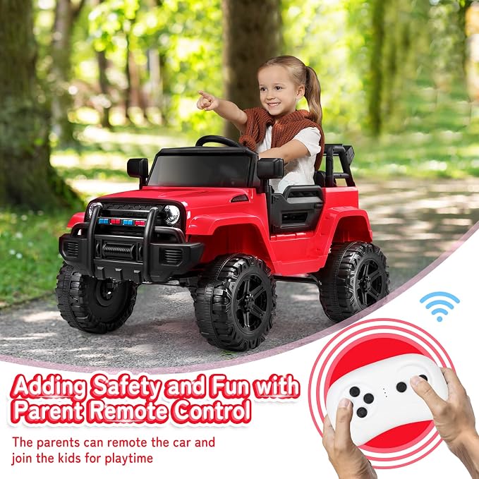 JOYMOR Ride on Truck with Remote Control, 4 Wheels 12V Battery Powered Kids Car - Image 3