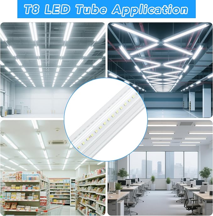 T8 LED Shop Lights 4FT, 4 Pack LED Garage Lights 50W 9600LM 6000K, Linkable - Image 6