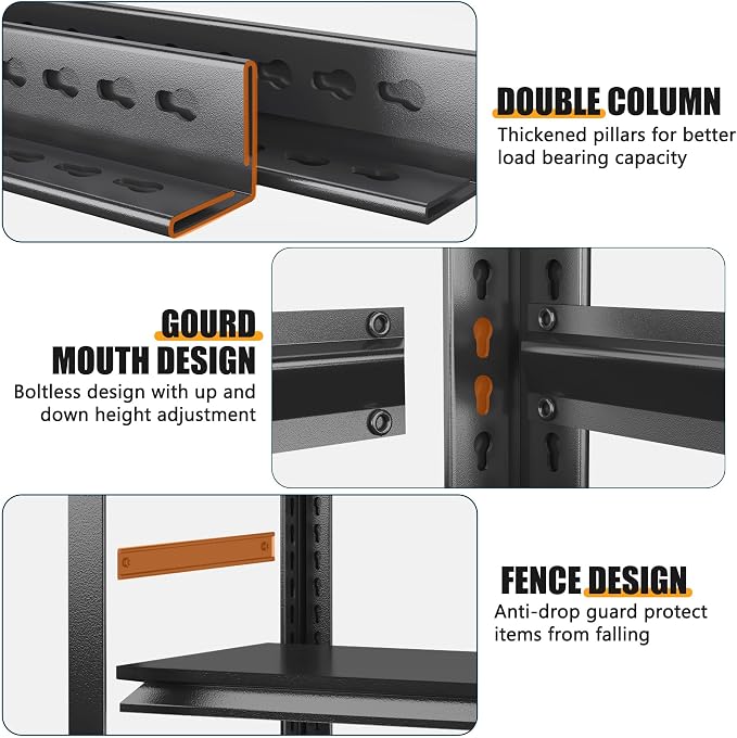 Heavy Duty Commercial Metal Garage Shelving Rack, Adjustable Industrial Steel - Image 4
