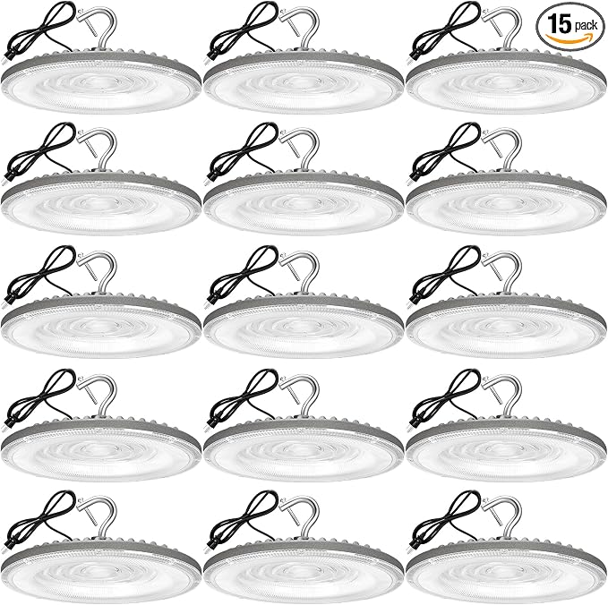 15 Pack 100W UFO Led High Bay Light, IP66 Waterproof, 15050LM 5000K Daylight by XYCN