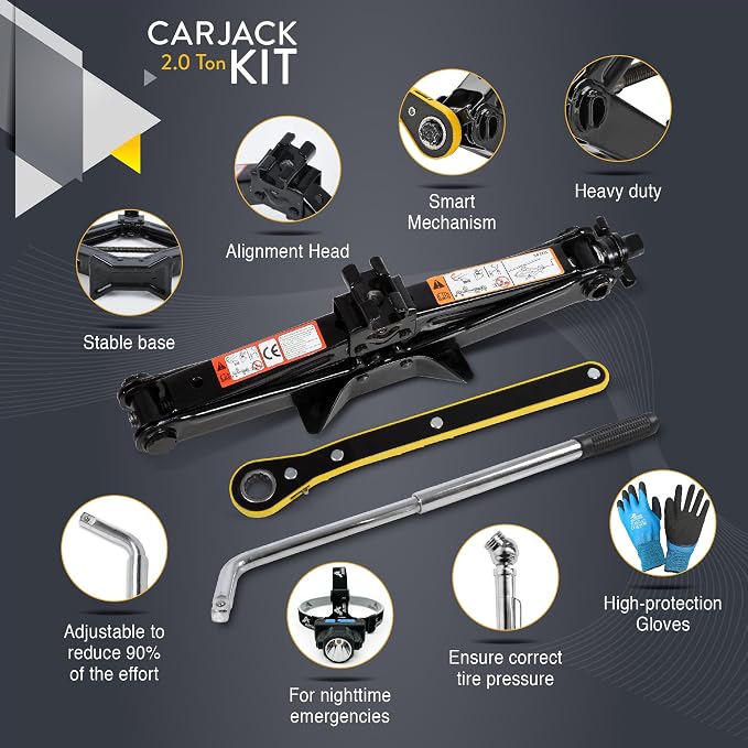 Car Jack Kit | Scissor Jack for Car 2 Ton - Image 4