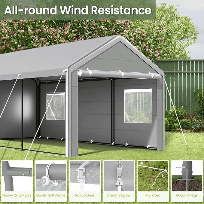 Carport 10x20 Ft, Heavy Duty Car Canopy - Image 5