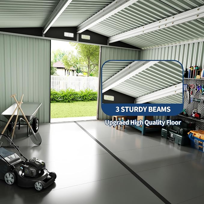 10x14 FT Metal Storage Sheds Outdoor, Metal Yard Sheds Garden Shed Kit - Image 6