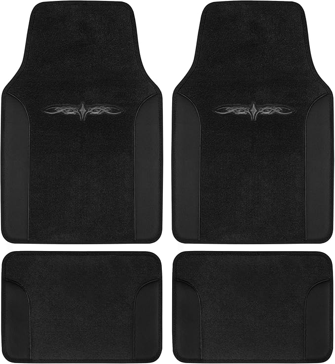 BDK carXS Fresh Two-Tone Carpet Floor Mats, Tribal Tattoo Design by BDK