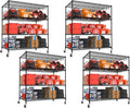 PrimeZone 4 Packs 55.5" W x 24" D x 80" H Heavy Duty Wire Storage Shelves by PrimeZone