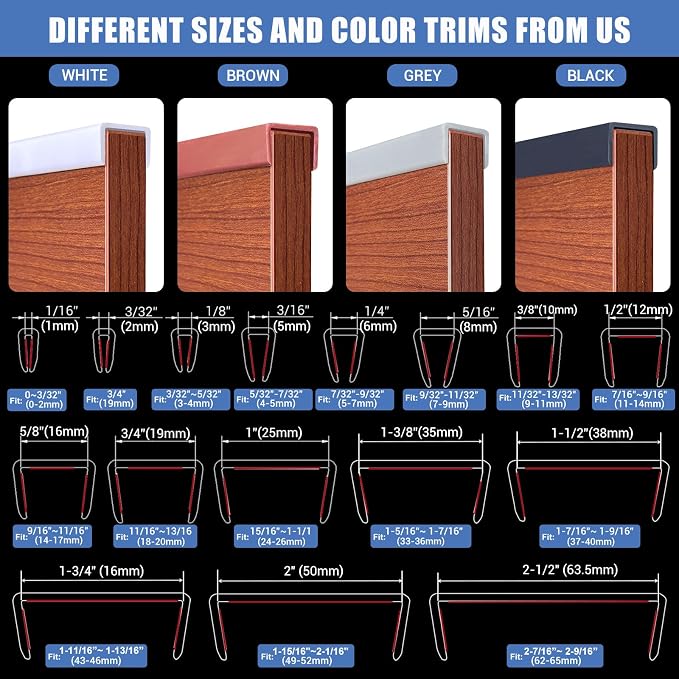Rubber Edge Trim, Flexible Edge Banding, 1/2" U Channel Furniture Edge Protector - Image 7