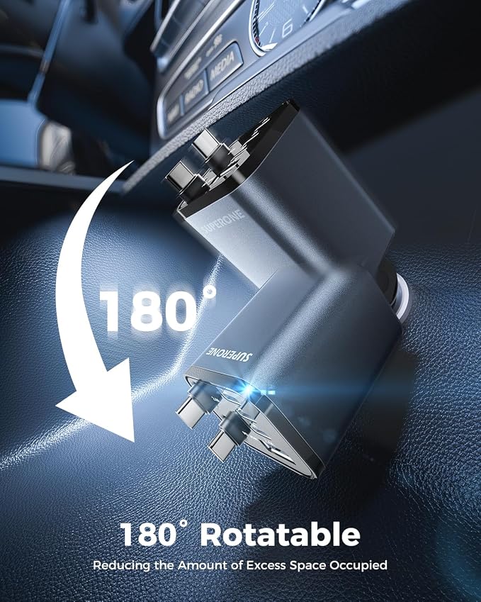 SUPERONE 6 in 1 Retractable Car Charger - Image 8