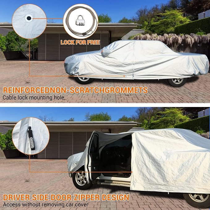 Tecoom Truck Cover Waterproof All Weather, 3 Layers Pickup Cover - Image 3