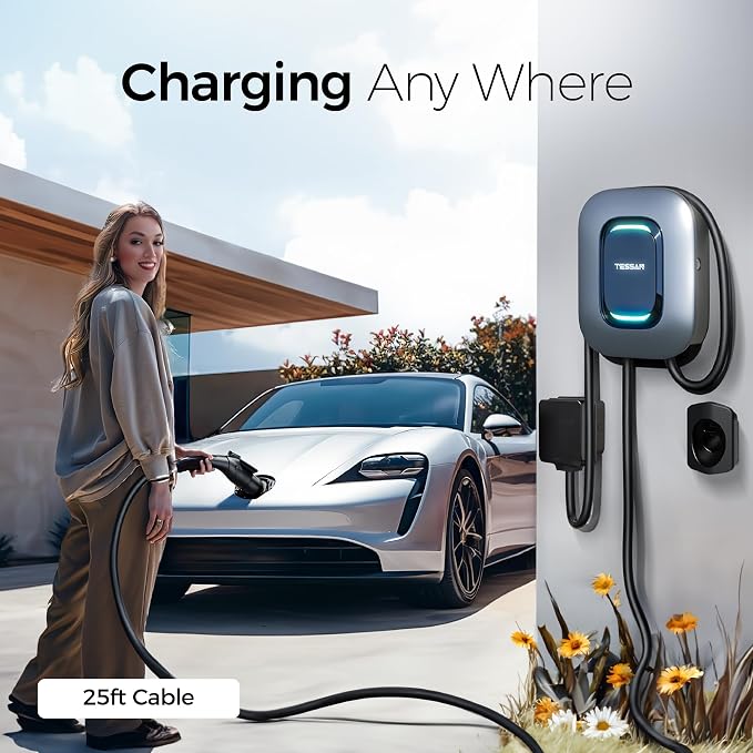 EV Charger Level 2, TESSAN 40A/240V Electric Vehicle Charing Station, Smart EV - Image 7