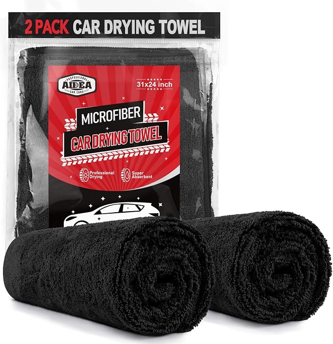 AIDEA Microfiber Towels for Cars-2PK, Large Professional Car Drying Towel by AIDEAHOME
