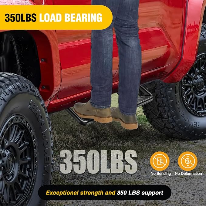 Nilight Universal Side Step Slip-Proof Aluminum Side Hoop Steps Nerf Bars - Image 7