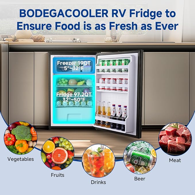 BODEGACOOLER 12 Volt Refrigerator, 116.2Quart RV Refrigerator - Image 4
