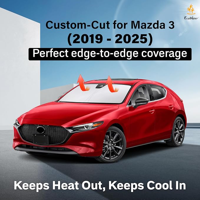 Econour Windshield Sun Shade for Mazda 3 2019-2025 Mazda3 Accessories - Image 2