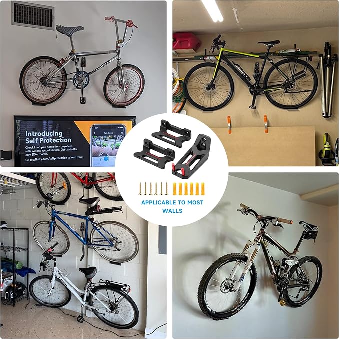 Bike Wall Mount, Horizontal Indoor Storage Bike Hook Rack - Image 2