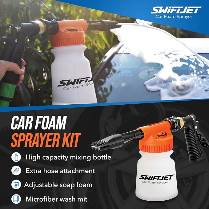 SwiftJet Car Wash Foam Gun + Microfiber Wash Mitt - Image 6