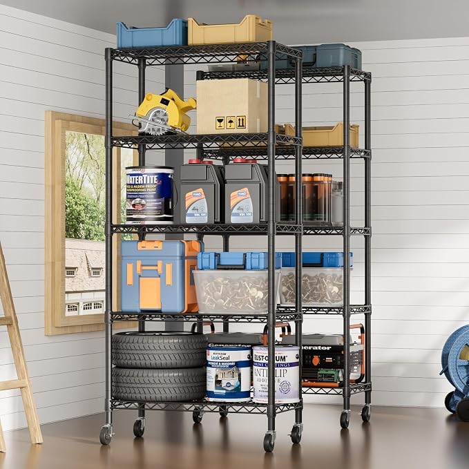 SINGAYE 5 Garage Heavy Duty Shelving Unit Kitchen Pantry Close Home Organizers - Image 8