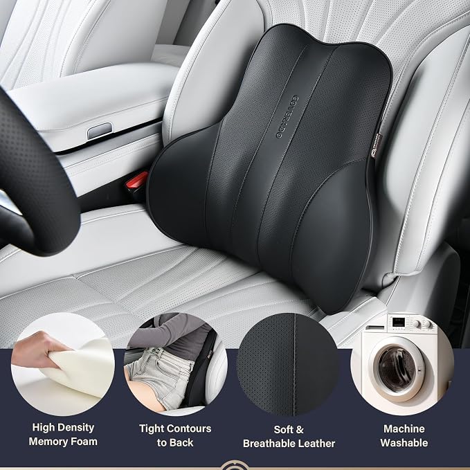 Coverado Lumbar Support Pillow for Car, Ergonomic Memory Foam Back Pillow for - Image 2