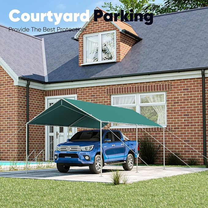 Quictent 10x20 ft Heavy Duty Car Canopy Galvanized Frame Carport Outdoor Party - Image 8
