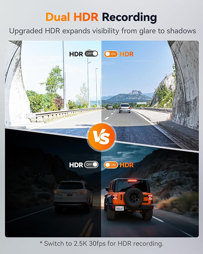 WOLFBOX X3 2.5K 60FPS Dash Cam, STARVIS 2 IMX675 - Image 7
