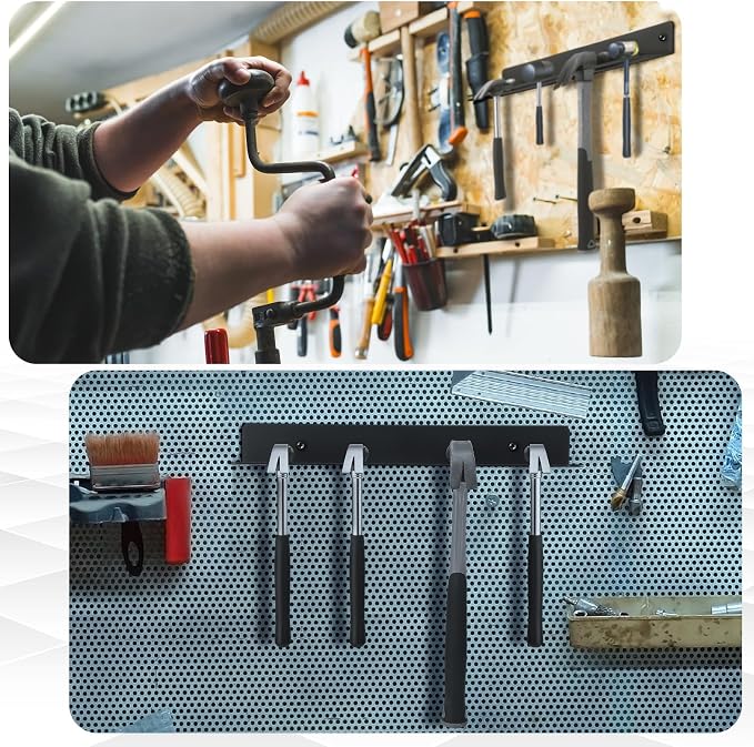2 Pcs Metal Wall Mounted Hammer Rack Hand Tools Storage Screwdriver Organizer - Image 7