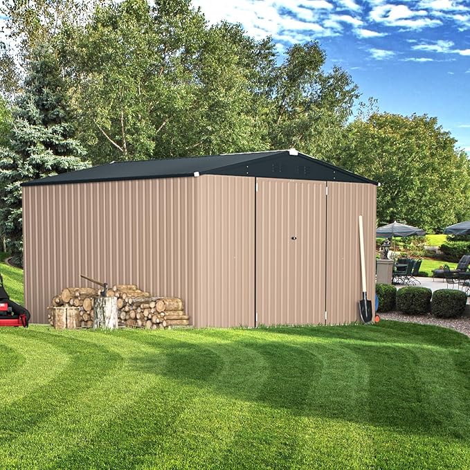 U-MAX 10' x 10' Shed Outdoor Storage Shed Clearance, Metal Garden Large Yard - Image 4