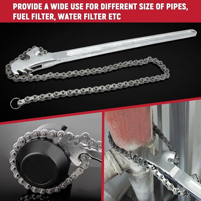 24 Inch Heavy Duty Carbon Steel Pipe Wrench, Fits Max 12 Inch Diameter - Image 5