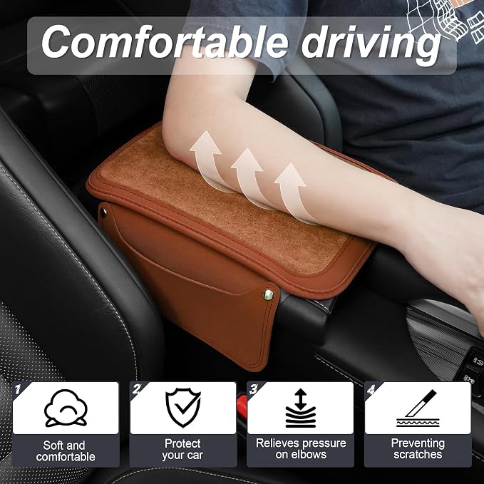SINGARO Car Leather Center Console Cover - Image 6