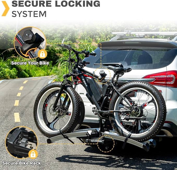 2 Bike Rack Hitch Mount, 200 lbs Electric Bicycle Carrier Rack Platform Style - Image 2