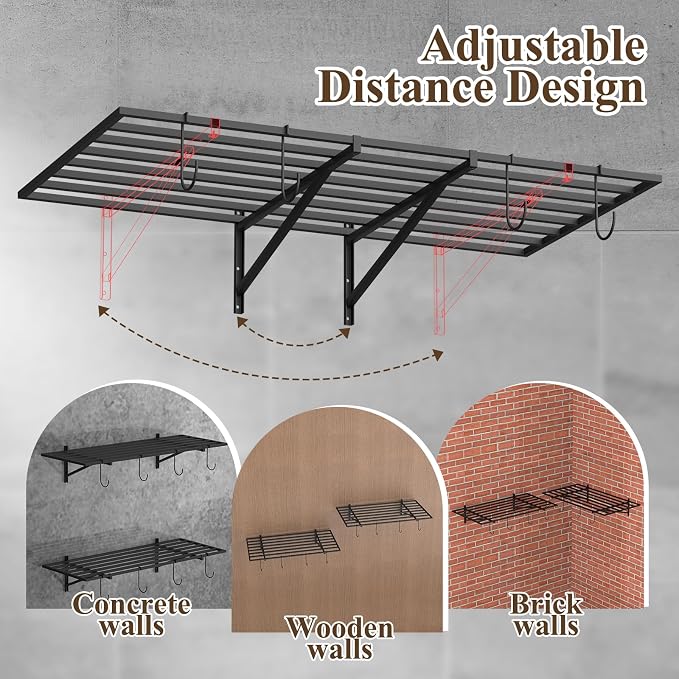 PEKGRIL Garage Wall Shelving Set of 2, 2X4 ft, Contemporary Style, Heavy Duty - Image 7