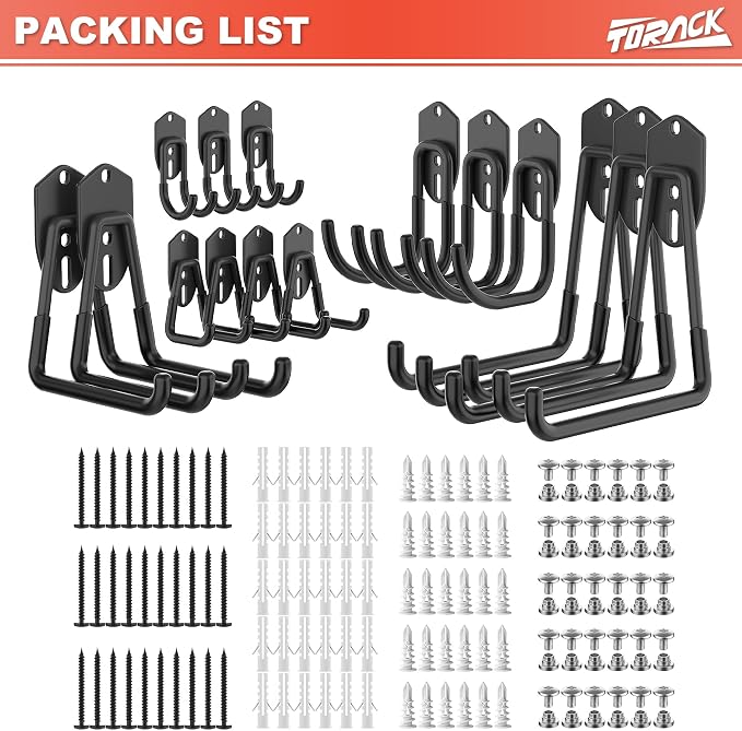 TORACK 15PCS Garage Storage System Hooks, Shelving Hooks - Image 6