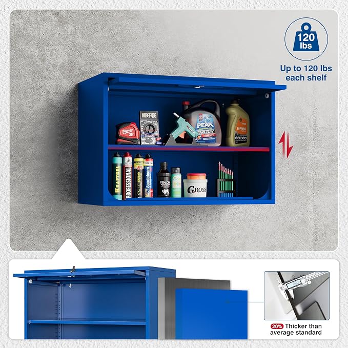 Metal Storage Cabinet Blue Wall Cabinets - Image 5