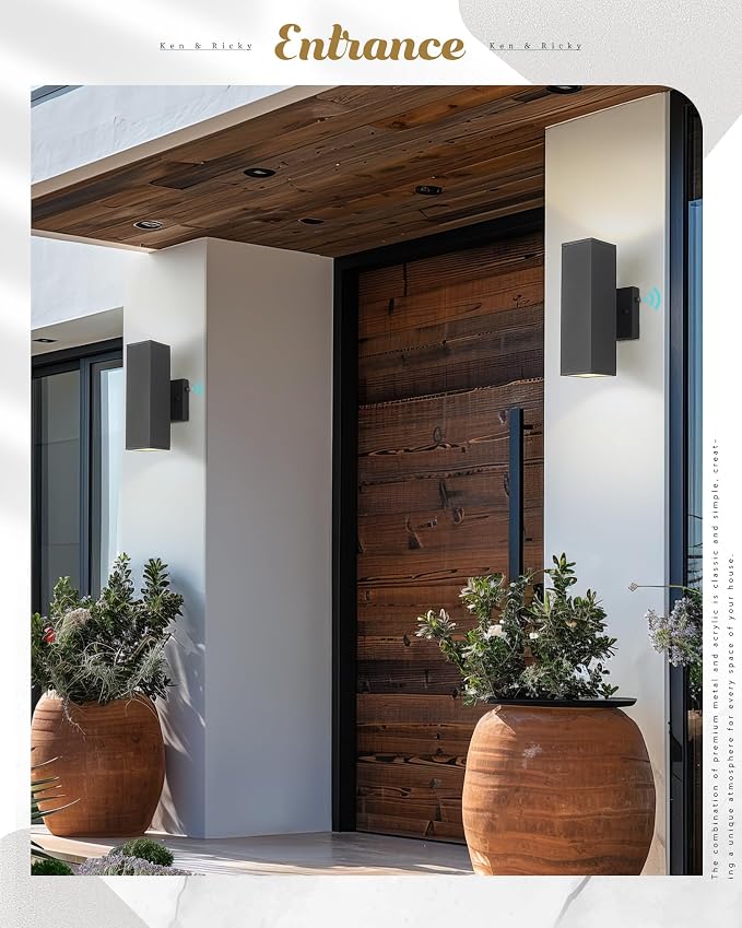 Ken & Ricky Dusk to Dawn Outdoor Lighting, Modern Exterior Wall Lights - Image 3