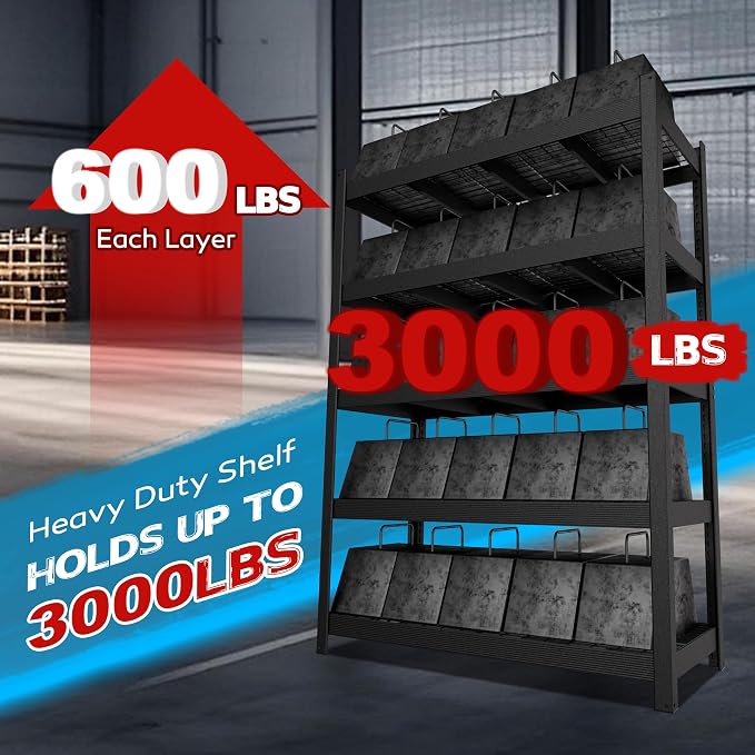 MUPATER 60.04”W × 24.02”D × 80.71”H Metal Storage Shelves, 3000 LBS Heavy Duty - Image 5