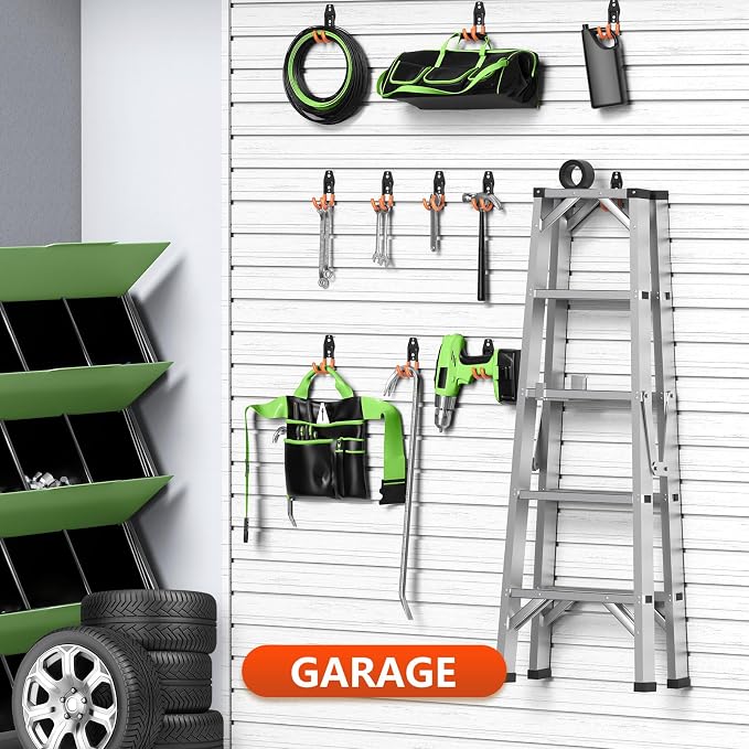 8 Pack 4.7x2.6 Inch Utility Steel Wall Mount Heavy Duty Garage Hooks - Image 7