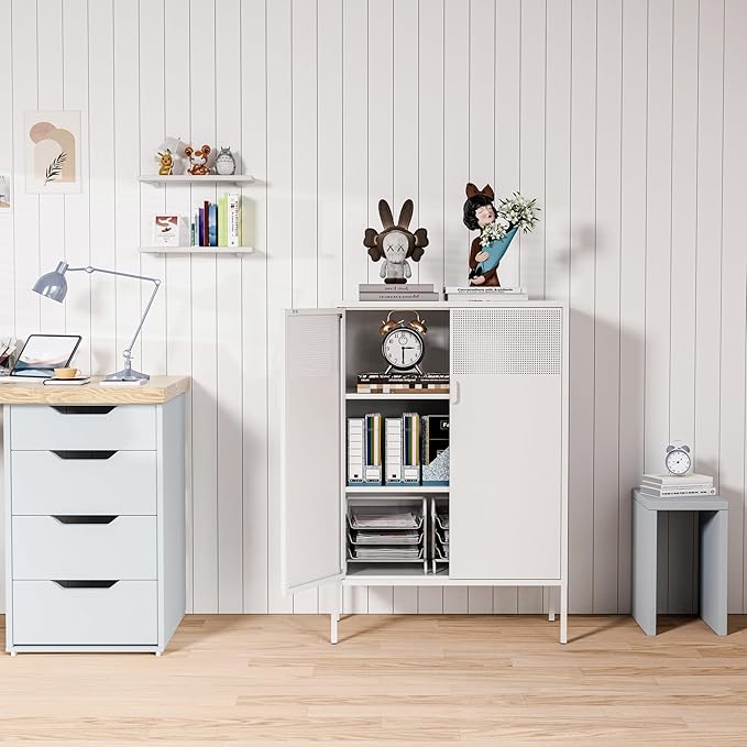 2 Mesh Door Metal Storage Cabinet - Image 6