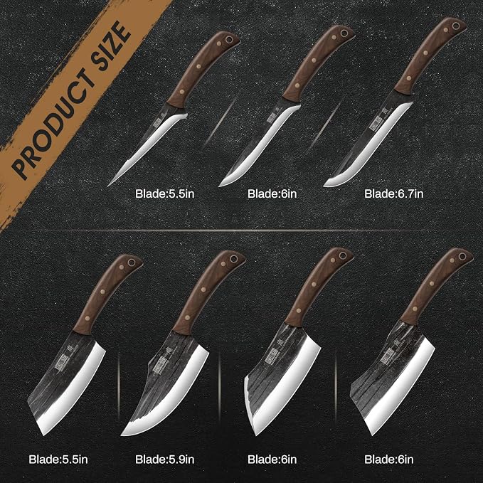 Butcher Knife Set, Hand Forged Butcher Chef Knife Set - Image 2