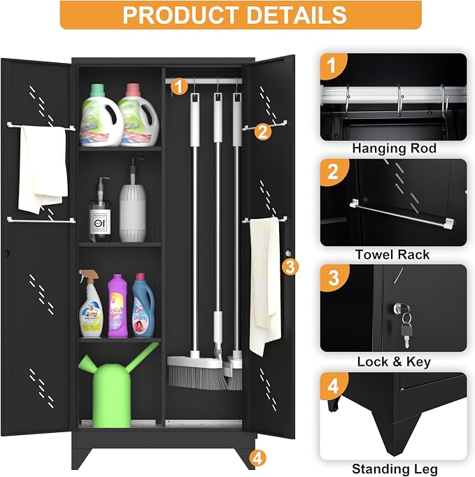 71" Metal Garage Tools Storage Cabinet - Image 4