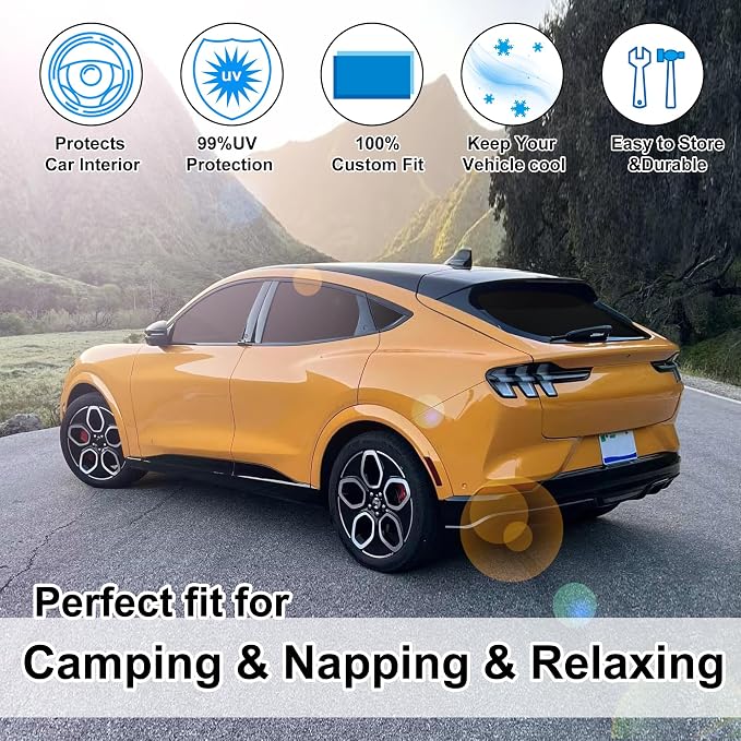 TINGLU Window Shades for Ford Mustang 2015-2023 Accessories Car Side Full - Image 6