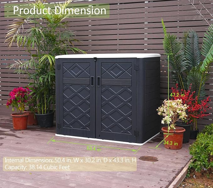 ADDOK Larger Outdoor Storage Shed Weather-Resistance, Horizontal Outdoor - Image 3