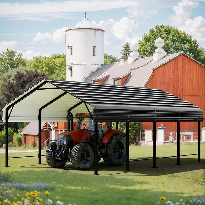 JAMFLY Carport, 12X20 FT Metal Carports, Heavy Duty Carport Canopy by JAMFLY