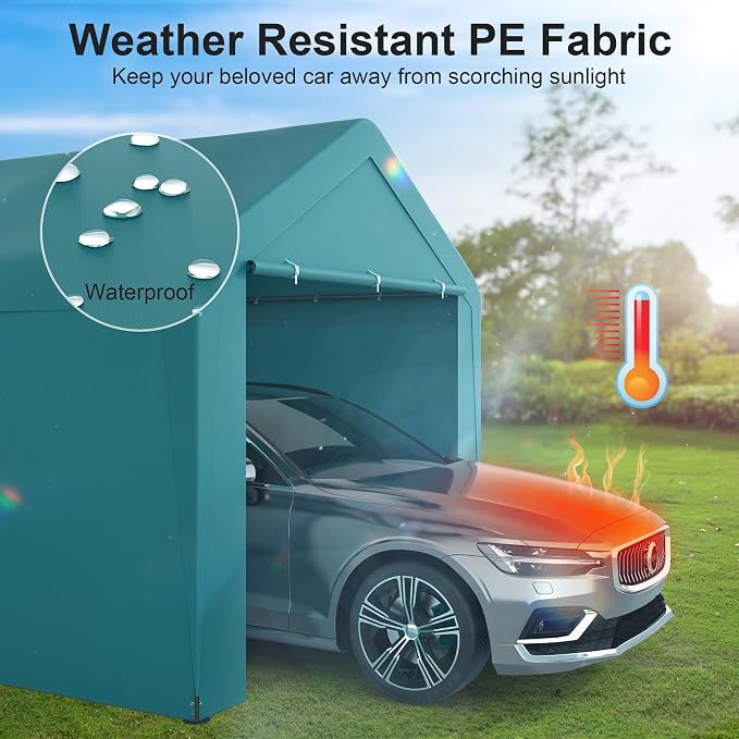 Carport, 10‘ x 20’ Heavy Duty Portable Garage All-Season Car Canopy w/Removable - Image 4