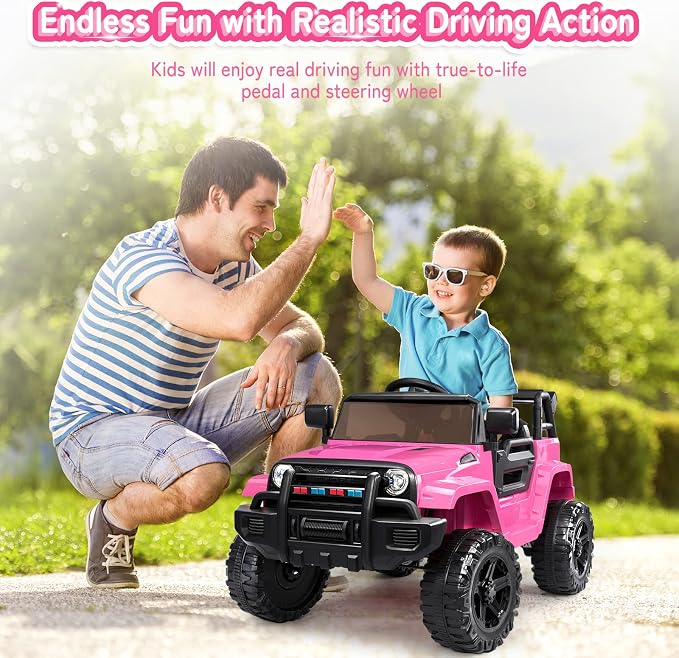 JOYMOR Ride on Truck with Remote Control, 4 Wheels 12V Battery Powered Kids Car - Image 2