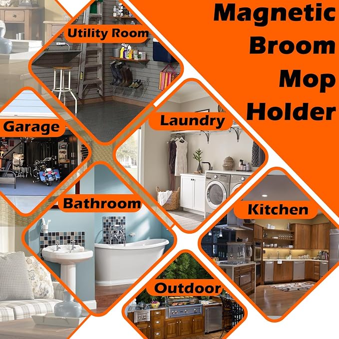 Heavy Duty Magnetic Broom Holder, Strong Magnetic Mop Hanger - Image 6